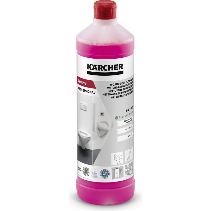 Средство для уборки в туалетах и общей чистки KARCHER SANITPRO CA 10 C ECO PERFORM концентрат 1л 6.295-677
